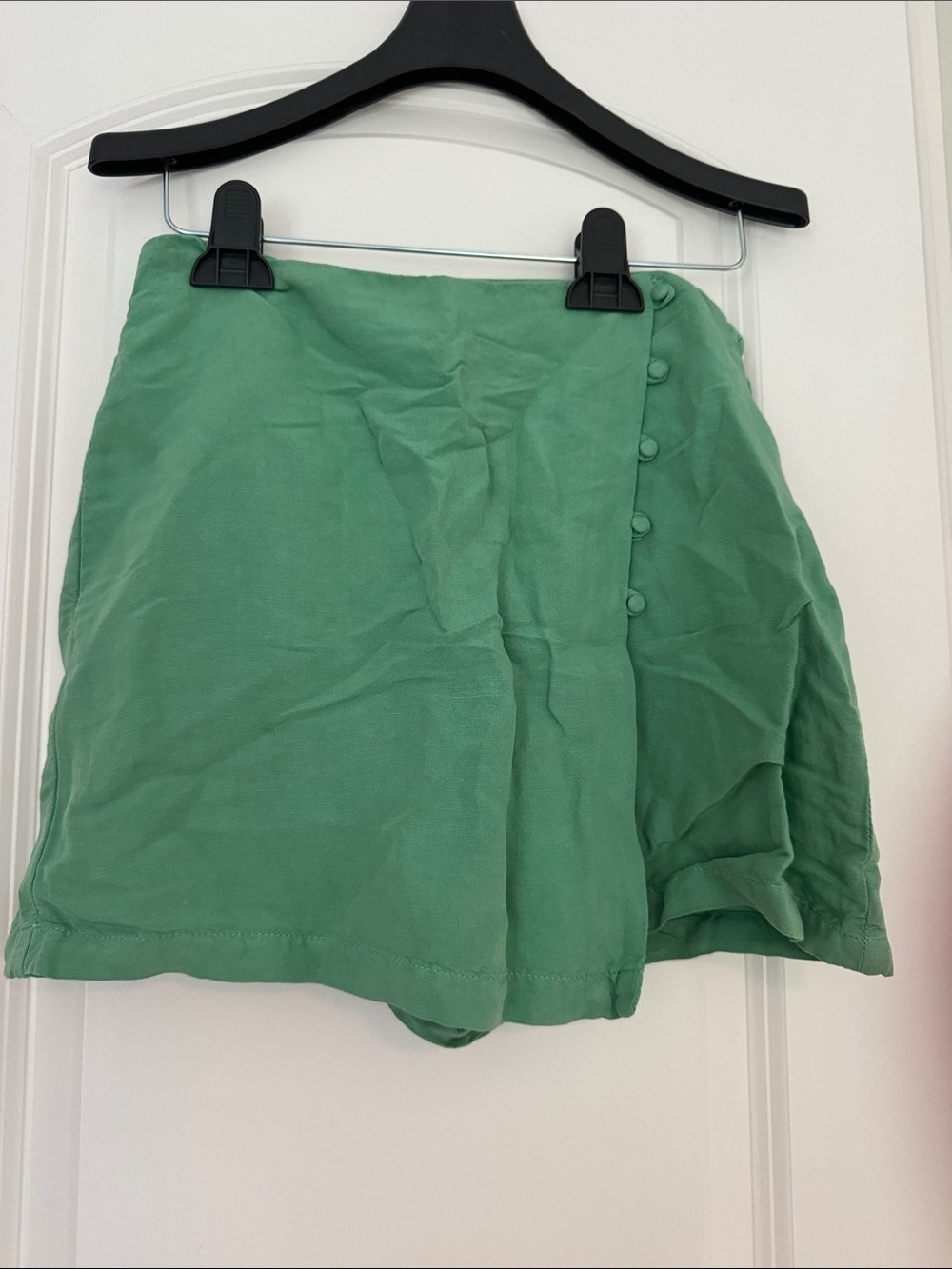 Zara Mint Green High-Waist Button Skort